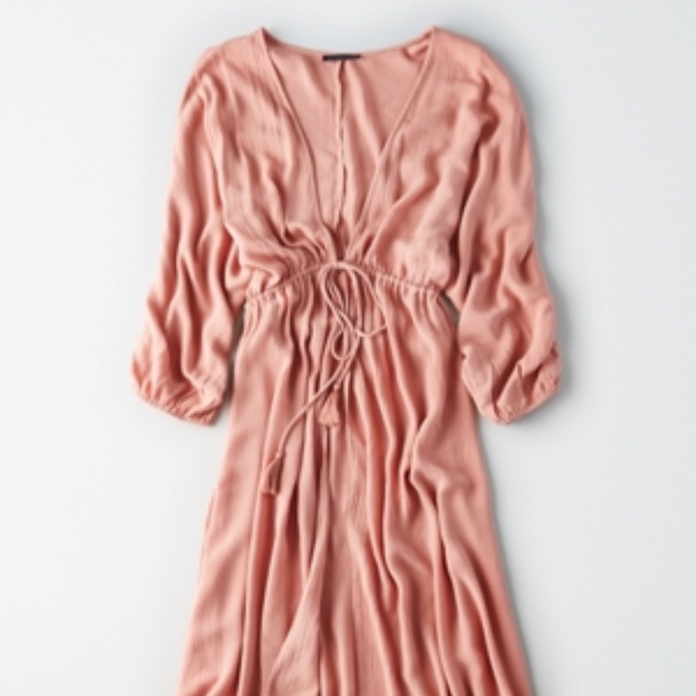 Pink Tie Front Kimono